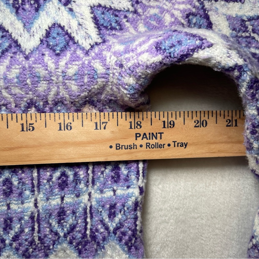 Talbots Sweater Womens Sz SP Purple Fair Isle Winter Grannycore Wool Blend Cozy - Picture 6 of 7